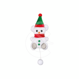 Ourson Bonhomme de neige avec pompon