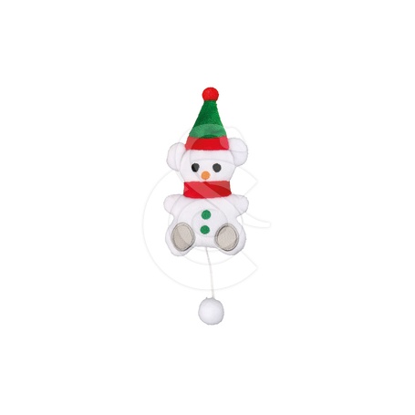 Ourson Bonhomme de neige avec pompon