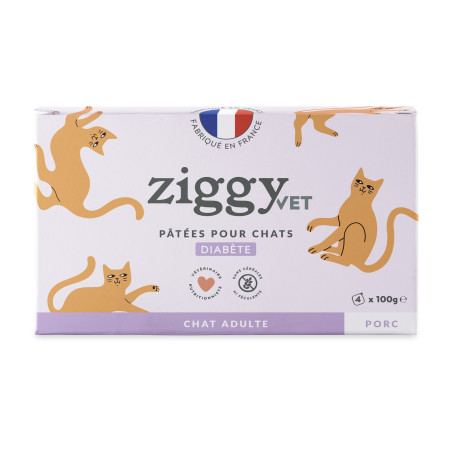 Ziggy Chat Adulte Diabète Porc & Boeuf Pâtée