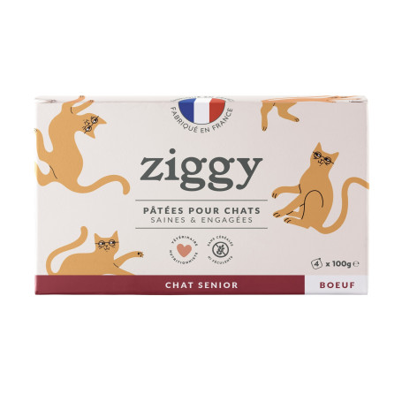 Ziggy Chat Senior Boeuf Pâtée